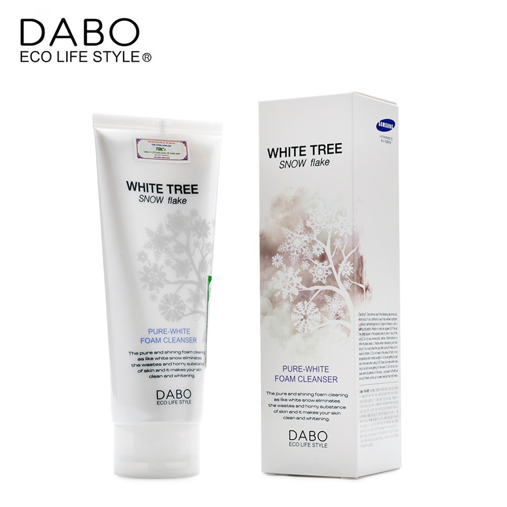 SỮA RỬA MẶT CÂY TUYẾT TRẮNG WHITE TREE SNOW FLAKE PURE WHITE FOAM CLEANSER DABO 150ML