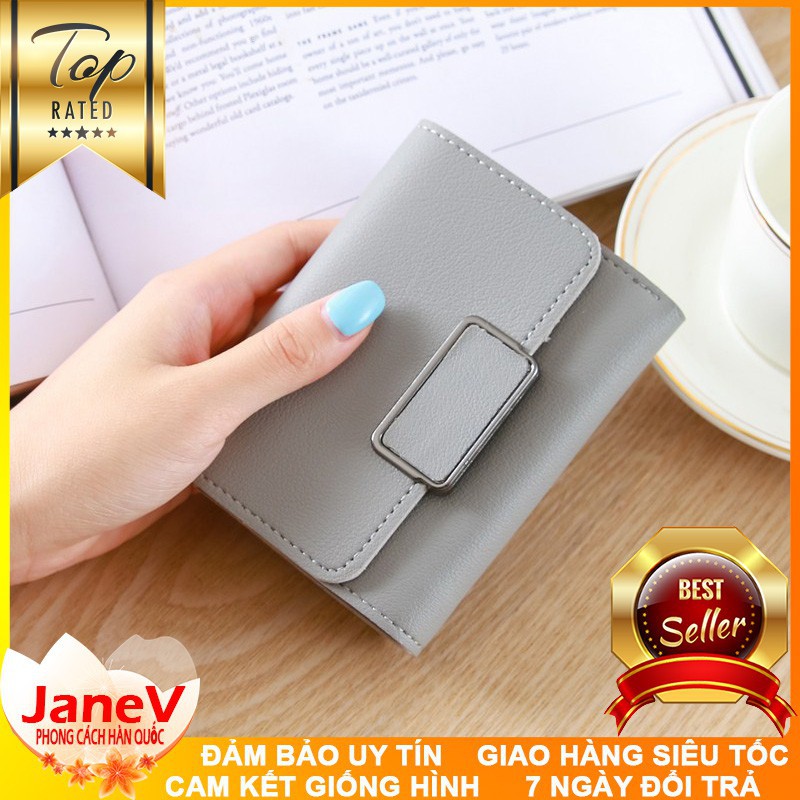 Ví Nữ Mini Ngắn Cầm Tay Khóa Vuông Phong Cách Hàn Quốc TVNN176