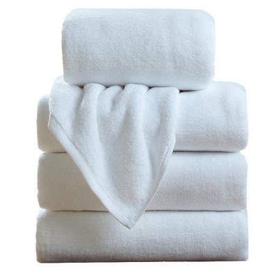 Bông khách sạn năm sao khách sạn Thẩm mỹ viện màu trắng khăn tắm hấp thụ nước dày không rụng tóc bông khăn lớn có thể đư