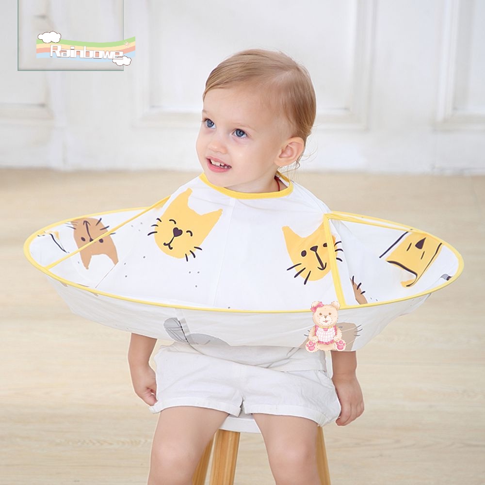 [Hàng mới về] Áo choàng cắt tóc chuyên dụng cho trẻ em thiết kế dễ thương chống nước chống tĩnh điện
