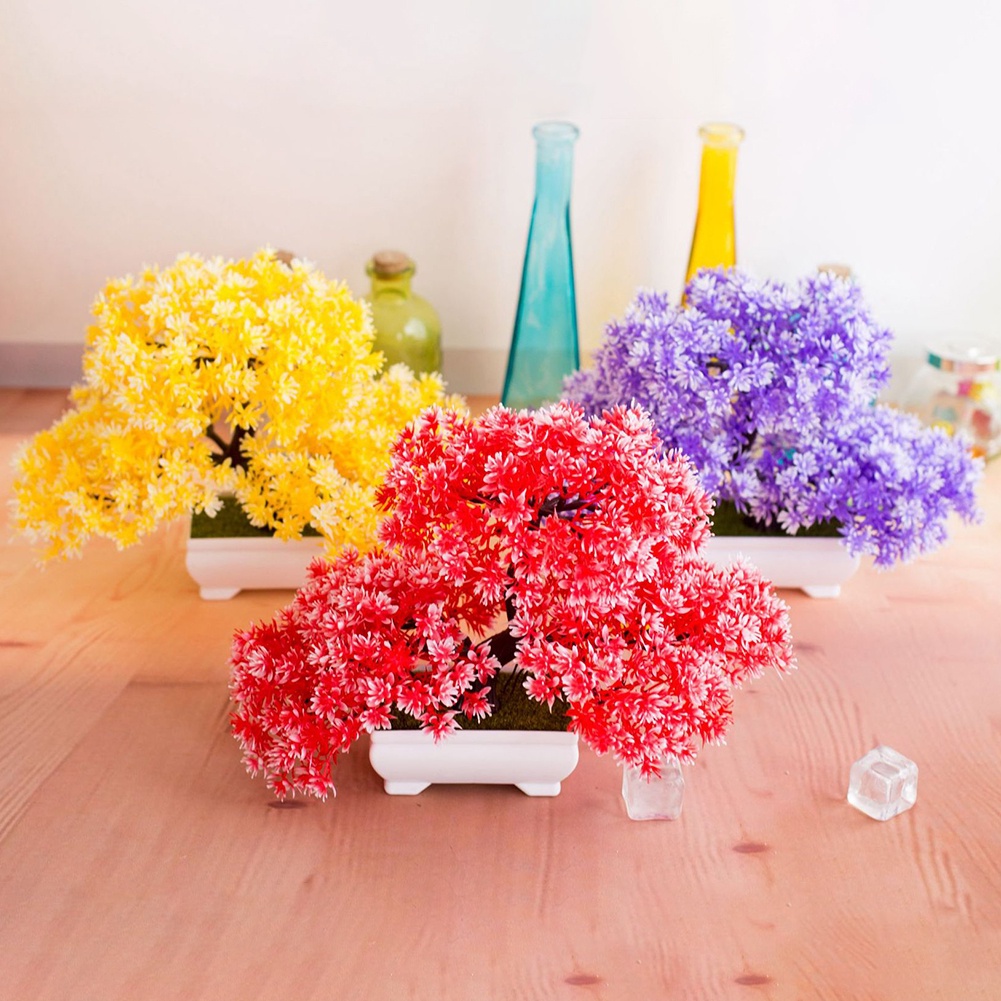 Chậu cây bonsai nhân tạo diy dùng trang trí bàn làm việc/ buổi tiệc/ nhà ở/ khách sạn