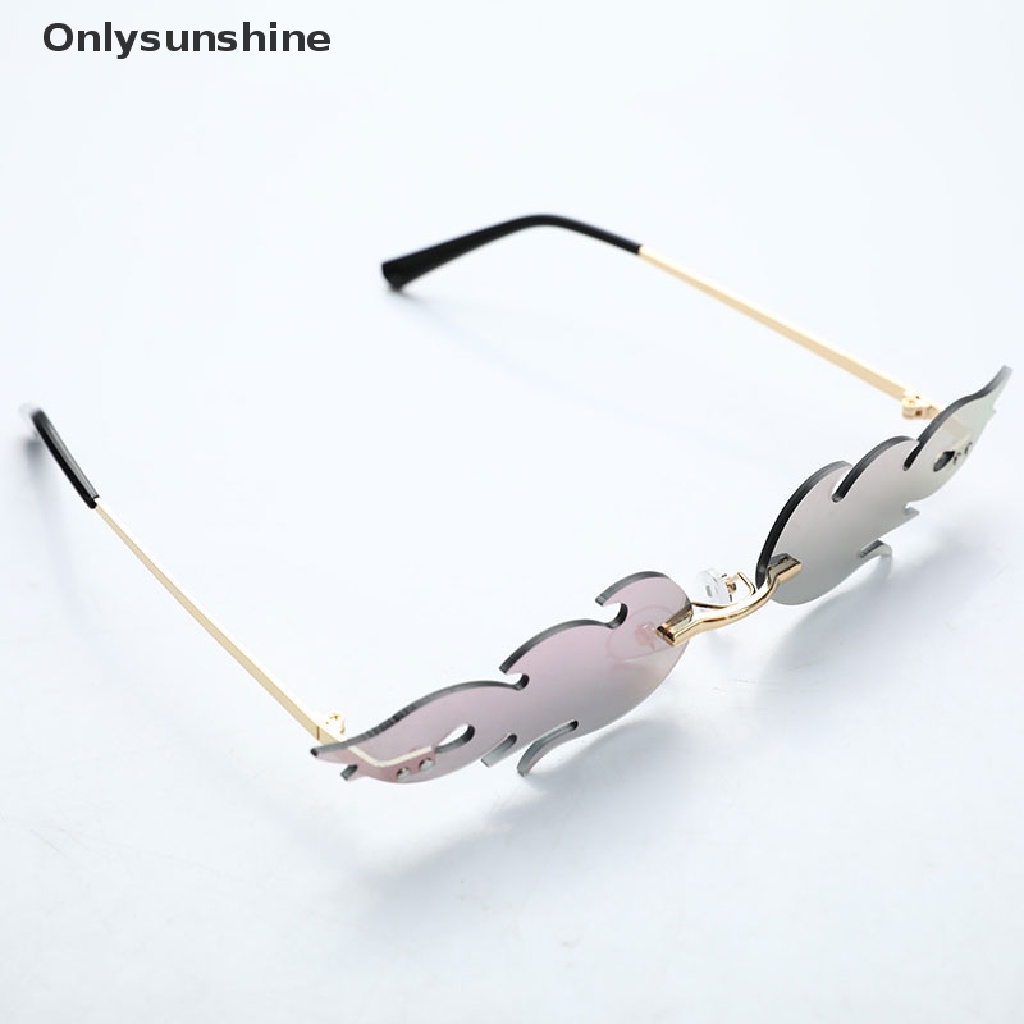 Kính mát gọng kim loại hình ngọn lửa thời trang độc đáo cho nữ