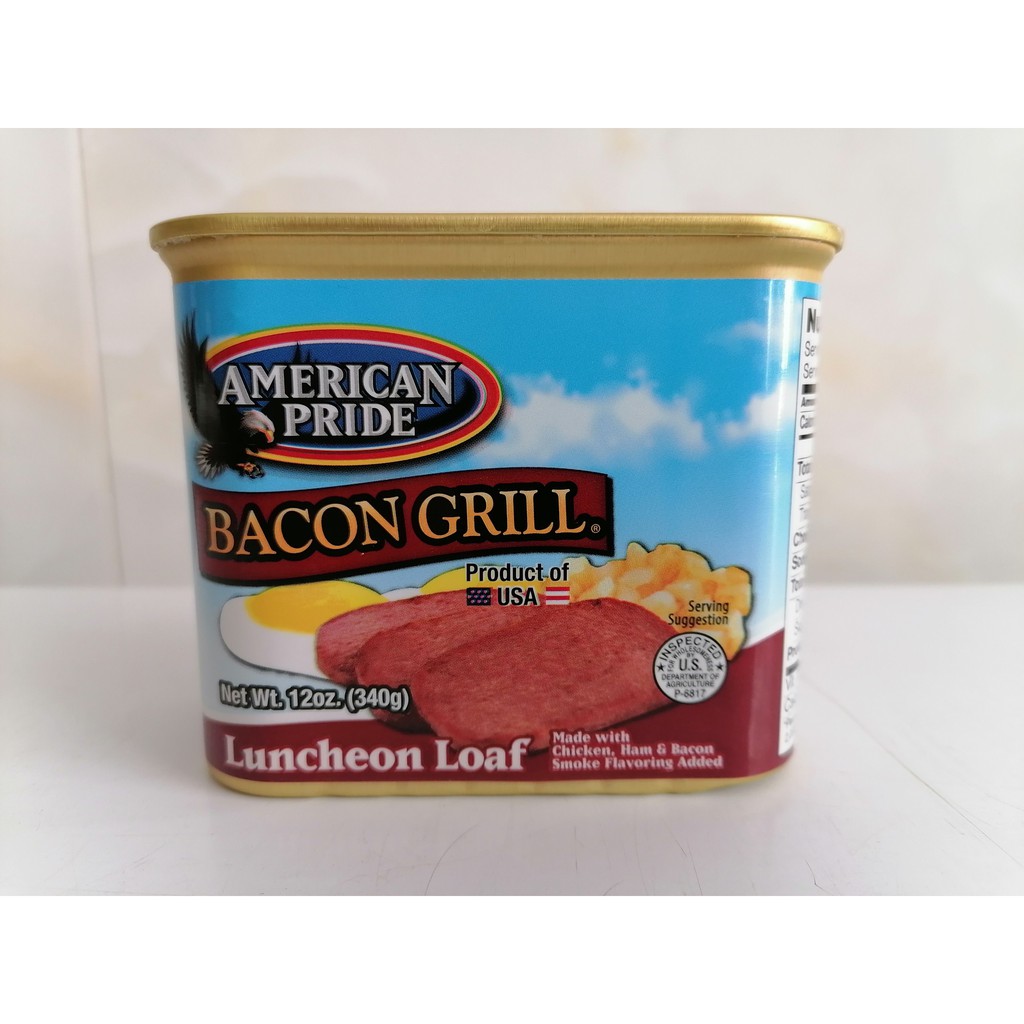 340g Thịt hộp xông khói USA AMERICAN PRIDE Bacon Grill Luncheon Loaf nhn-hk