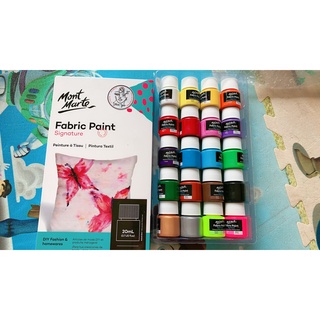 Hộp 20 Màu Vẽ Vải Fabric Paint Dùng Vẽ Lên Áo, Túi, Quần, Giày, Trang Trí/Hóa Trang Halloween Bền Màu Không Phai