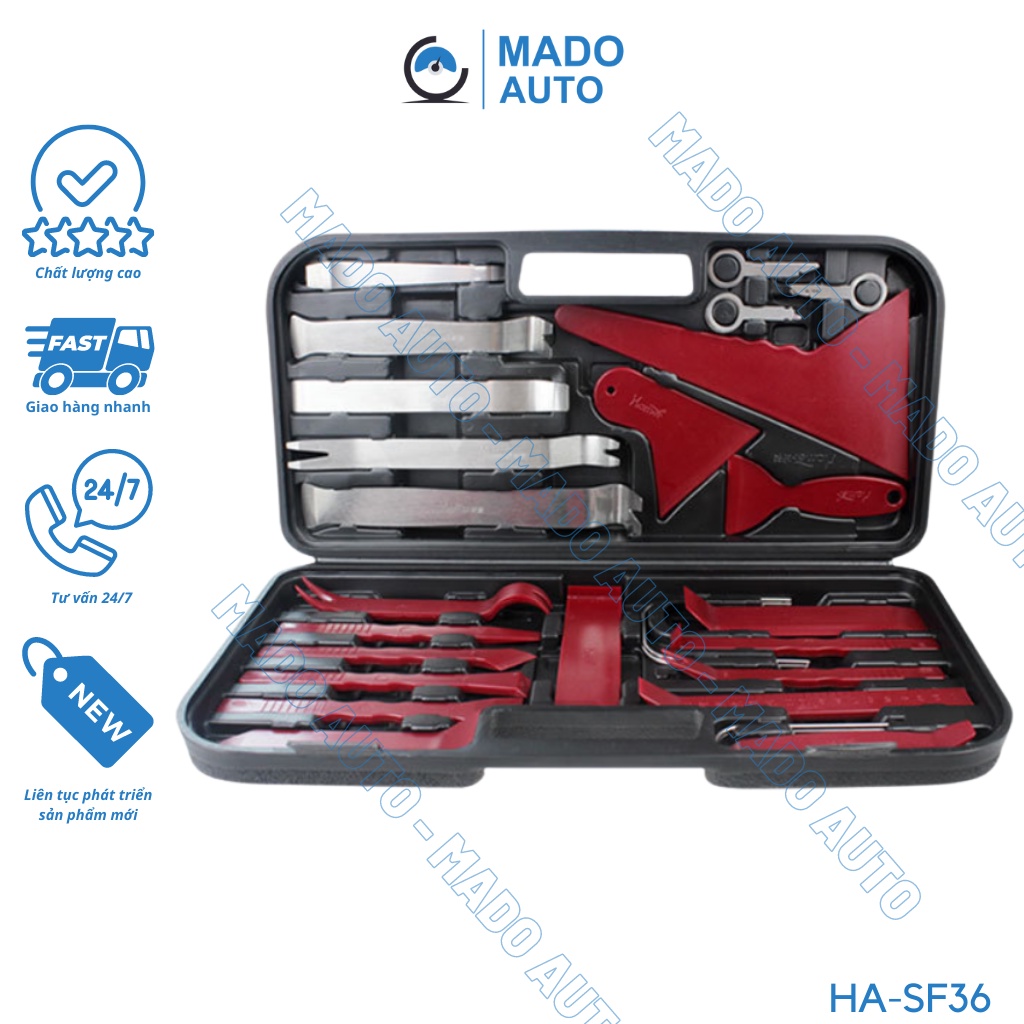 Hộp dụng cụ nội thất ô tô HAMEI chính hãng 36 chi tiết đầy đủ cho thợ nội thất MADO AUTO HA-SF36