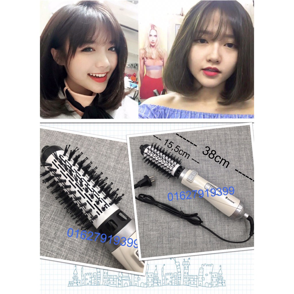 ✅Freeship-tặng kẹp✅ Lược điện-lược sấy làm xoăn xoay tự động 360 độ SHINON 8228 chính hãng