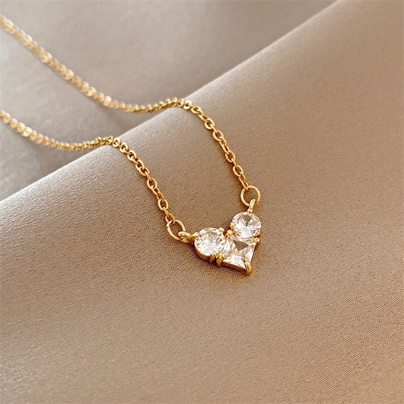 Hàng có sẵn Dây chuyền mặt hình trái tim nhỏ phong cách đơn giản sang trọng thời trang