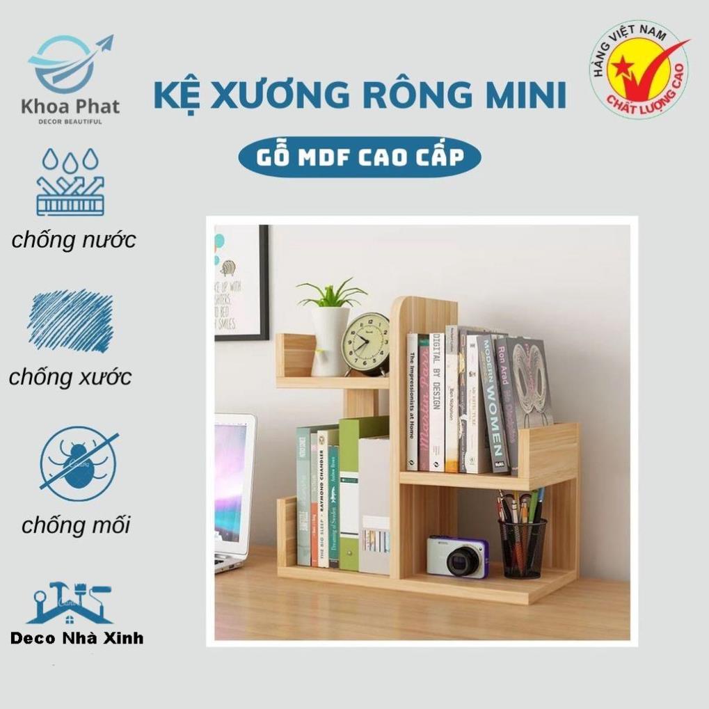 Kệ Sách Để Bàn Lăp Gép Xương Rồng Mini Khoa Phát, Kệ Trang Trí Để Bàn Làm Việc Hình Cây Mini NX