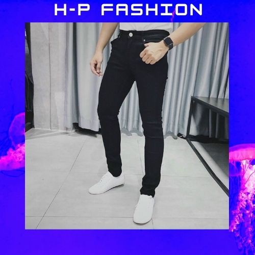 Quần Jean Nam Trơn Đen 🔵 𝐅𝐑𝐄𝐄 𝐒𝐇𝐈𝐏 🔵 Quần Bò Nam Co Giãn Thời Trang Hpfashion - Qjnhp012