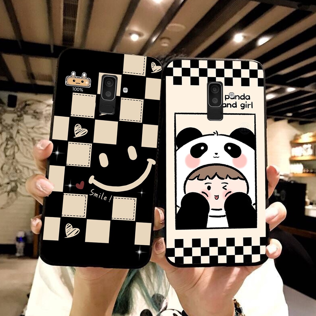 Ốp lưng Samsung Galaxy A6 PLUS / J8 in hình cao cấp mẫu kẻ caro,mikenbe@r siêu hot