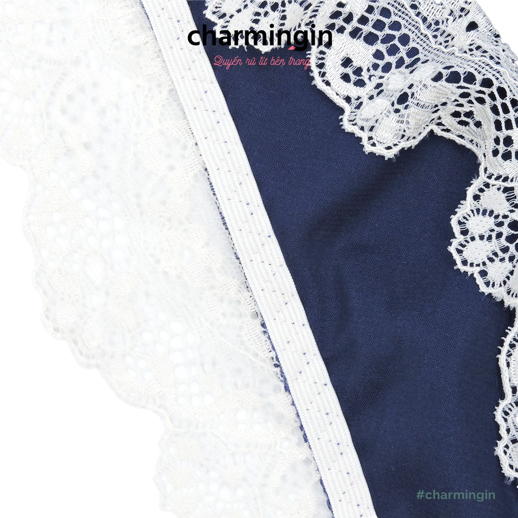 Quần lót satin lụa bóng viền ren nơ sang trọng size M - QLST0028
