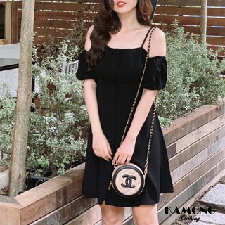 ĐẦM HỞ VAI TAY ỐNG (ĐEN)