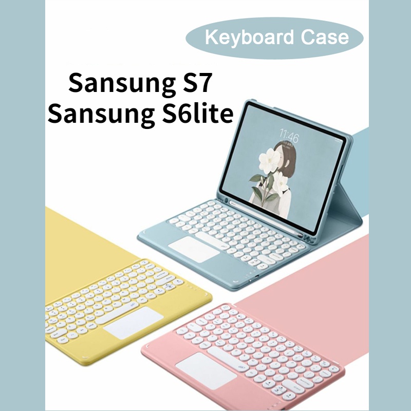 Bao da máy tính bảng có bàn phím bluetooth cho Samsung Galaxy Tab S6 Lite/ Samsung Tab A7 Slim