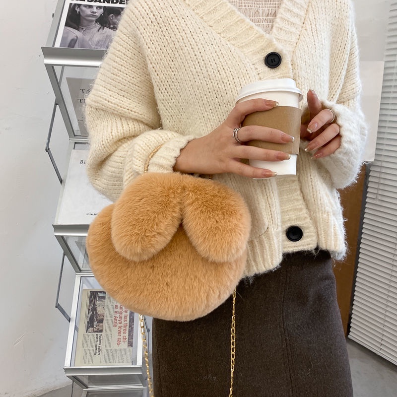 Túi Đeo Chéo Hình Thỏ Nhồi Bông Dễ Thương Thời Trang Xuân Hè Hàn Quốc Cho Nữ 2022