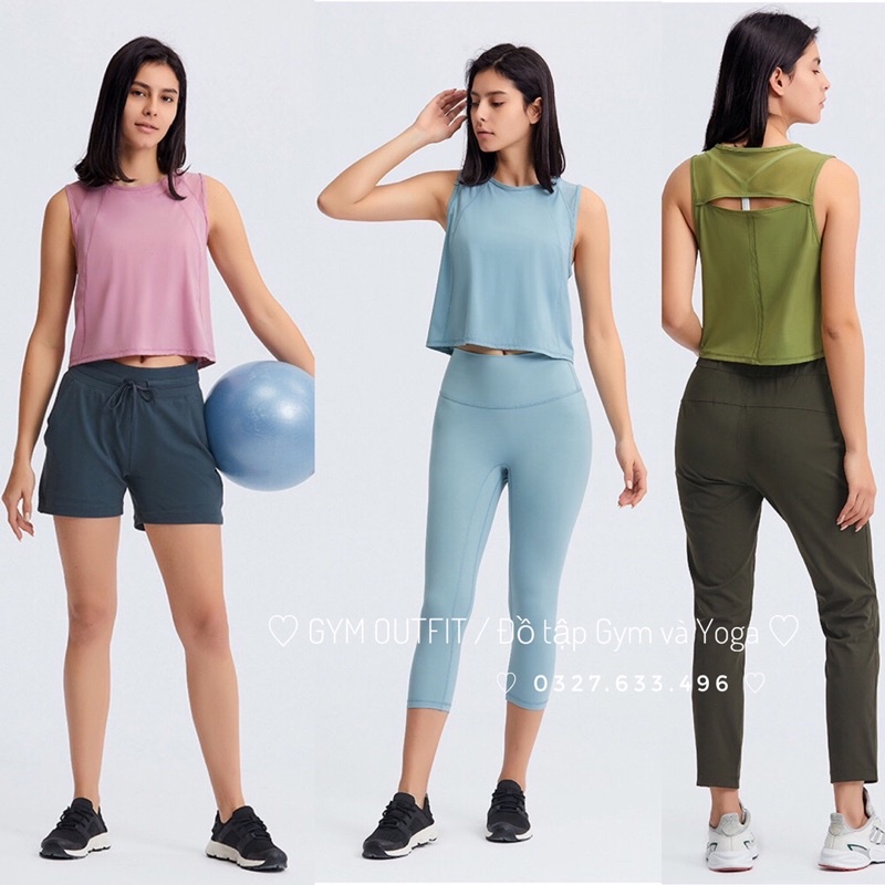 Áo Tank Tập Gym Yoga Nữ Cao Cấp - Sculpt *Cropped Tank Top Lululemon 2022