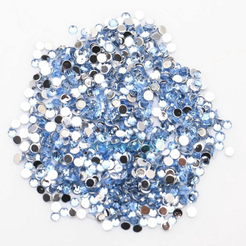 2000 Hạt đá nhựa resin pha lê chân phẳng lấp lánh 14 mặt 2mm