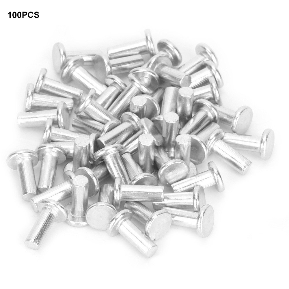 Set 100 Đinh Tán Nhôm Đầu Dẹt M4X10 / 12 16mm Gb867