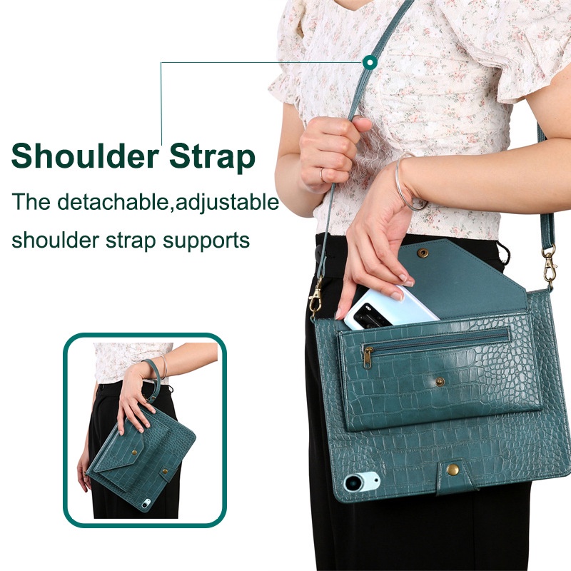 Phù Hợp Bao Da Máy Tính Bảng Dạng Ví Dây Đeo Chéo Cho ipad mini 6 8.3 ipad pro air 5 10.2 10.9 11 12.9 inchgalaxy tab s8 Ốp