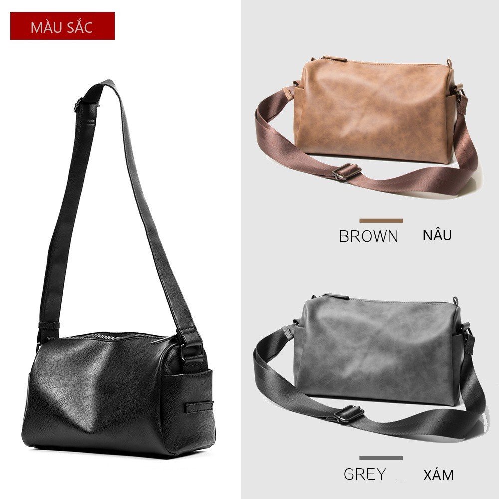 Túi đeo chéo đeo vai khổ rộng nam nữ phong cách street wear da mềm cao cấp - Túi đeo chéo thời trang cao cấp Mã 9601