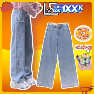 Quần jean nam nữ baggy ống suông rộng,Quần bò nam nữ dáng đứng vải jeans bò cao cấp hottrend