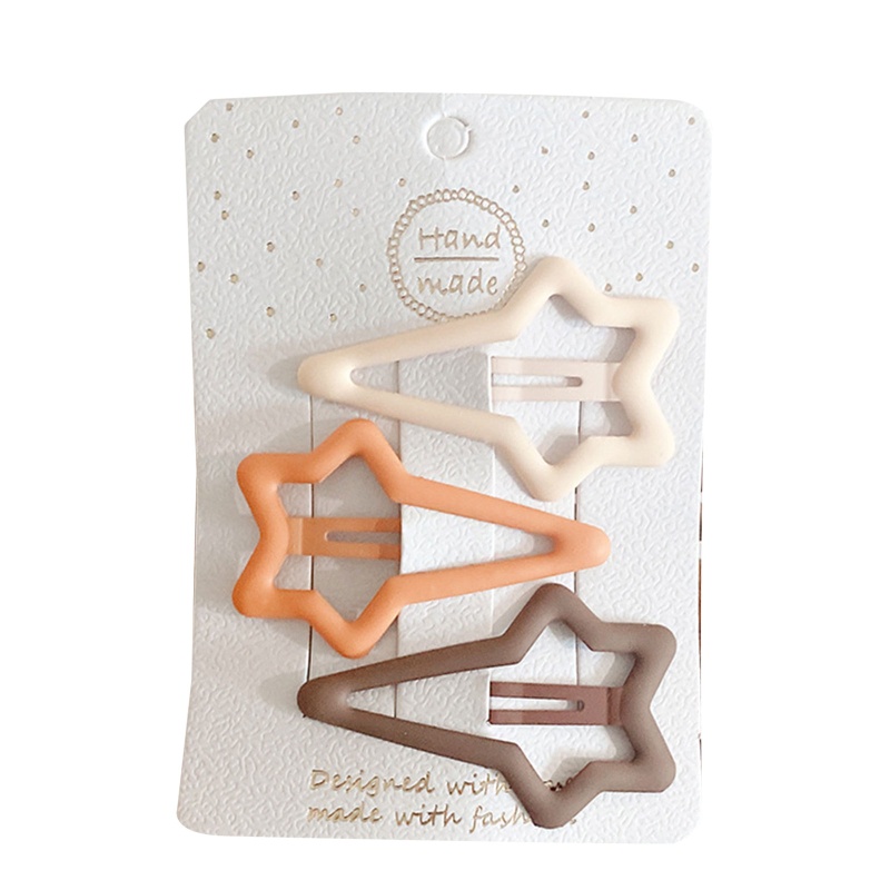 Bộ 3 Kẹp Tóc Kim Loại Chống Trượt Nhiều Màu Sắc Xinh Xắn Cho Bé Gái