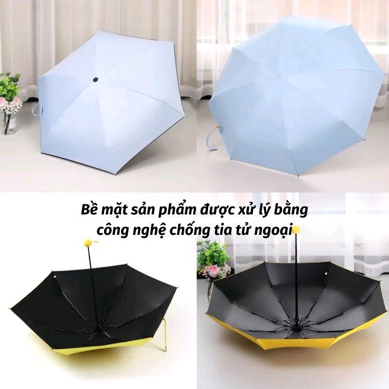 Ô gấp gọn mini dù gấp gọn 2 lớp nhiều màu tiện lợi dù che mưa Asaka