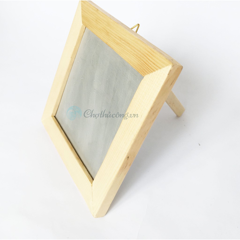 Khung ảnh để bàn và treo tường bằng gỗ thông tự thiên dùng làm tranh handmade vải nỉ đất sét trang trí decor