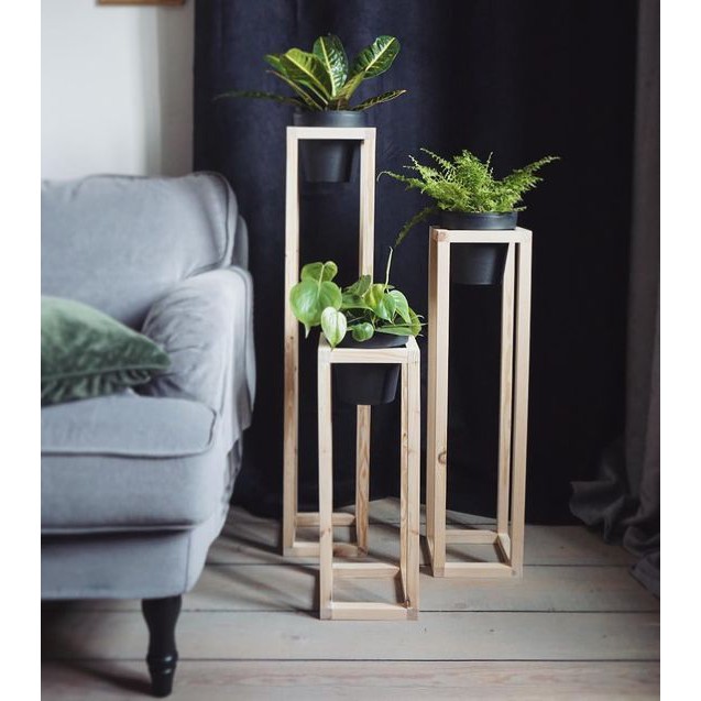 Kệ gỗ đựng chậu cây Tranhome