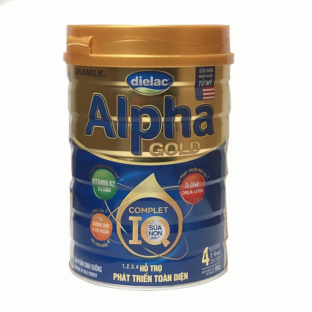 Sữa Bột Vinamilk Dielac Alpha Gold IQ Complet Số 4 Sữa Non Mẫu Mới- Hộp 850g