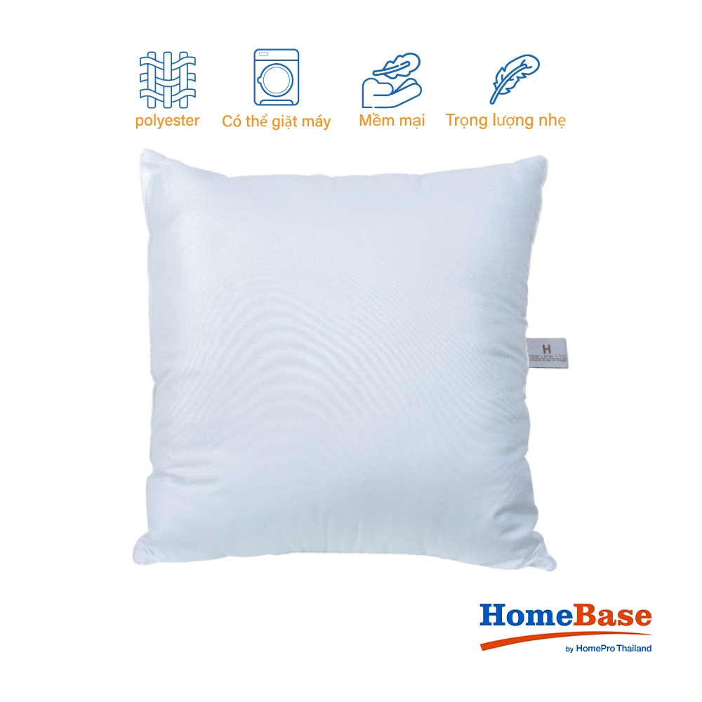 HomeBase HLS Ruột gối tựa lưng trang trí êm ái mềm mại có thể giặt bằng máy giặt làm từ Polyester Thái Lan 40x40cm Trắng