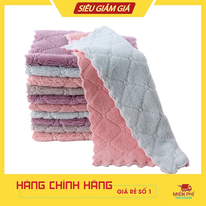 Khăn lau bếp, bát đĩa, cốc chén thấm nước chống dính khăn lau bếp đa năng 15x26cm Loại 1