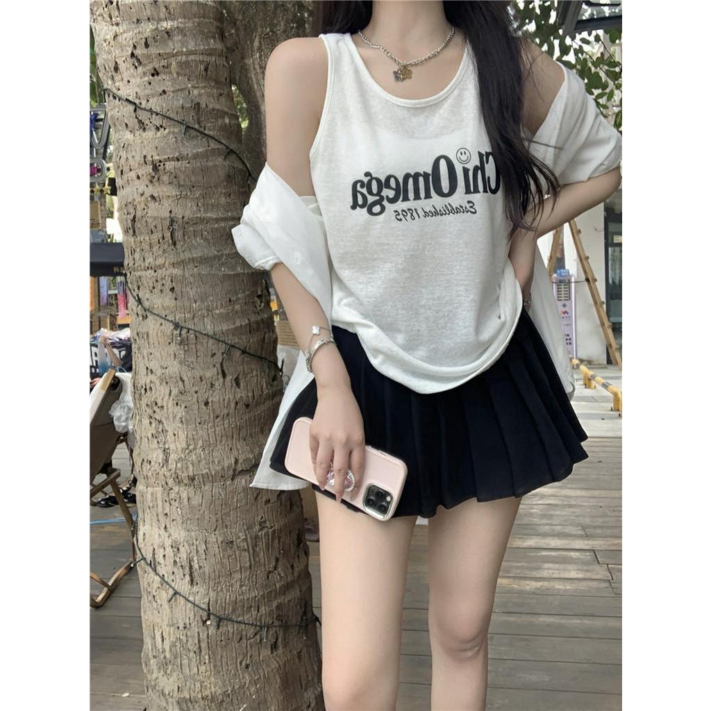 Áo Khoác Cardigan Sát Nách Thoáng Khí In Chữ 63599