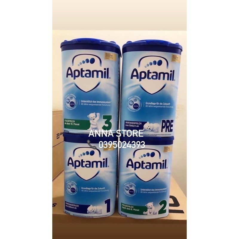 Sữa Aptamil nội địa Đức đủ số 1,2,3 800g