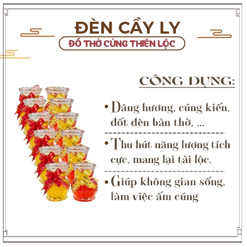 Đèn Cầy Ly Cúng Q13 Bông Cúc Cao 10cm Cháy Liên Tục 31 Tiếng Đồ Thờ Cúng Thiên Lộc - Hộp 12 Ly