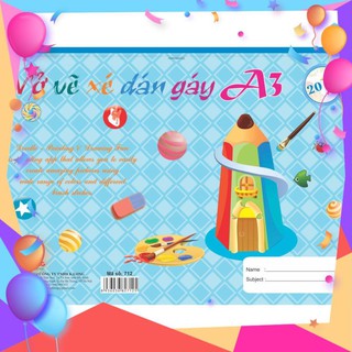 [Sổ lò xo đẹp xinh ] Vở vẽ xé KLONG A3; MS: 712
