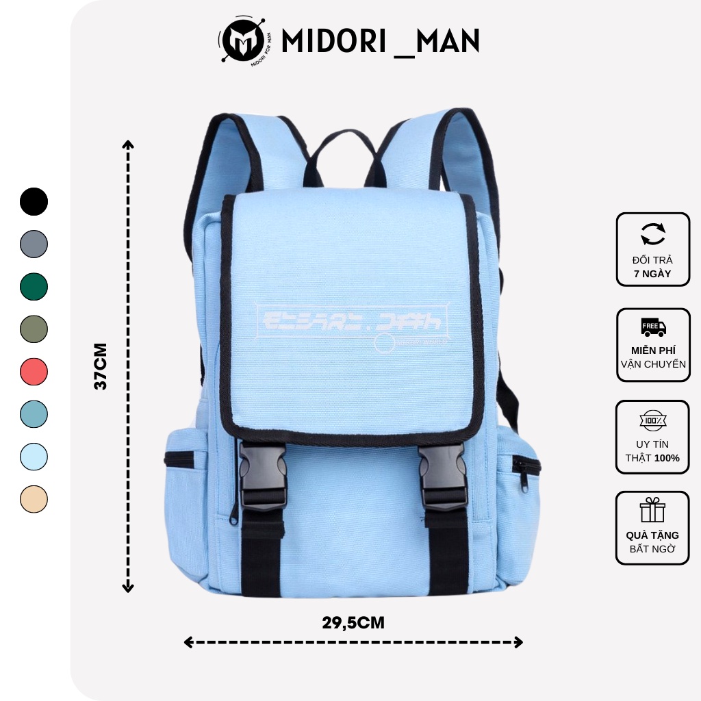 Balo Đi Học Nam Nữ Đựng Laptop Thời Trang Unisex Du Lịch Chống Nước season 2 Midori For Man