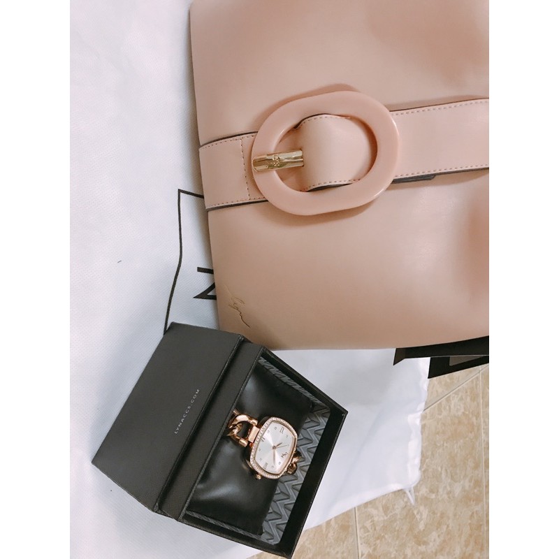 Thanh lý túi xách tay màu hồng da Lynn