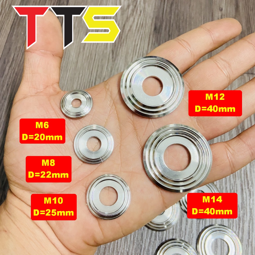 Lông đền xoắn chỉ thái chất liệu inox 304 lắp dàn áo, hộp sên, cốt bánh bao rỉ sét trọn đời