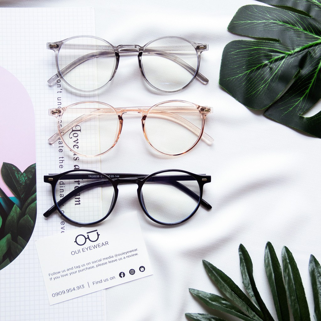 Gọng kính cận tròn lớn nhựa dẻo CN0009
