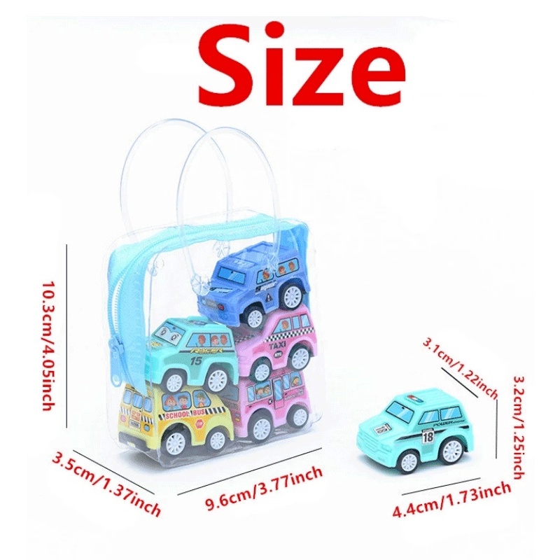 Bộ 6 Mô Hình Xe Cứu Hỏa Đồ Chơi Mini Dạng Kéo Lưng Xe Xây Dựng Cho Bé Trai