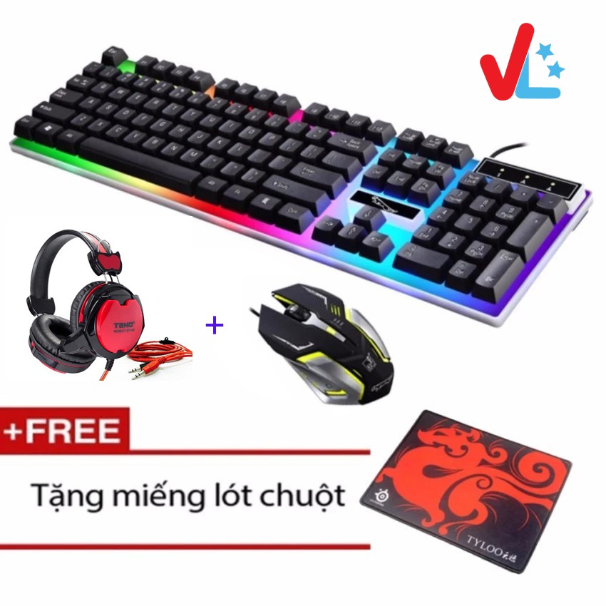 Siêu Combo Chuyên Game Bàn Phím Chuột G21 - K1 + Tai Nghe Robot Gt-03 ( Tặng Lót Chuột ) - VL