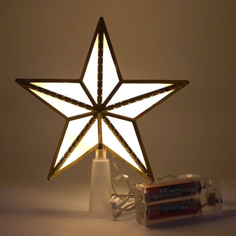 Đèn LED ngôi sao 5 cánh 3D chạy pin / sạc USB dùng cho trang trí cây thông Noel / năm mới