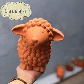 Chậu Cừu con đất nung