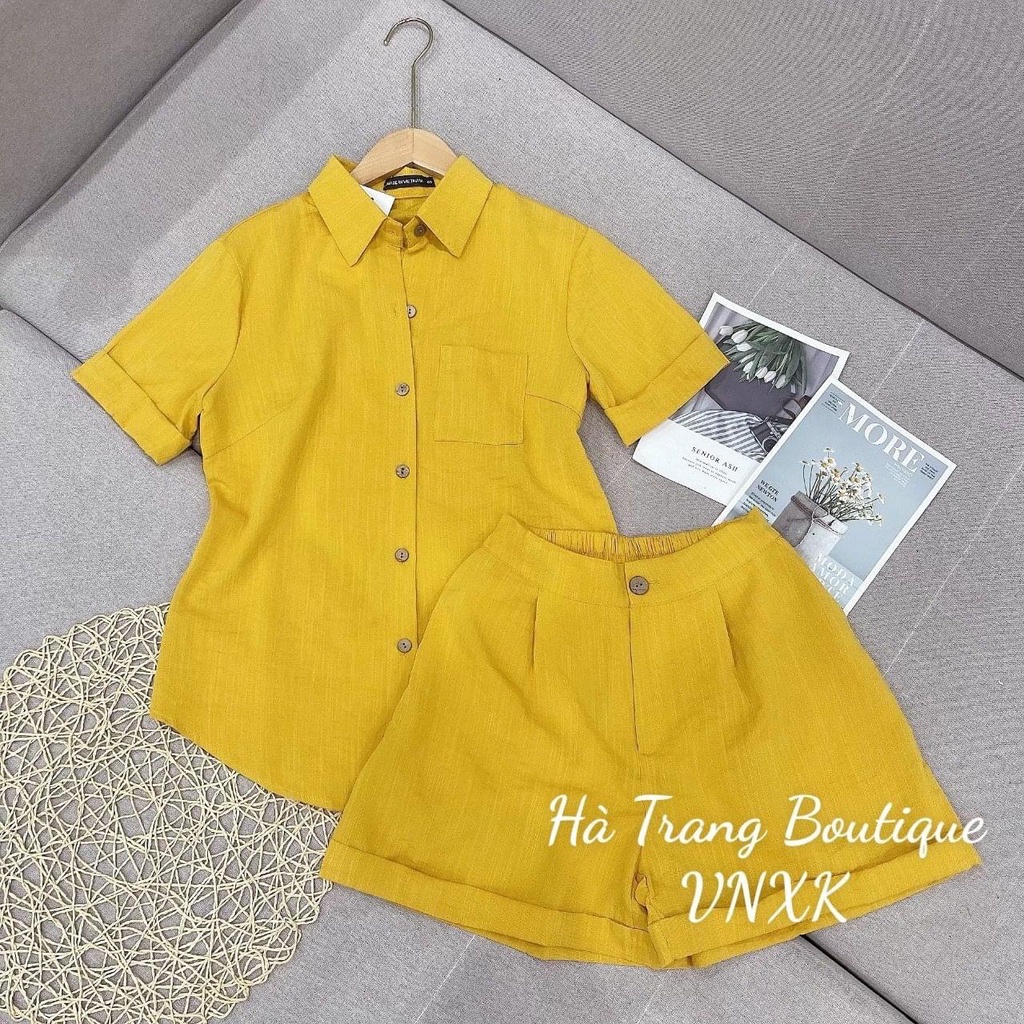Sét 1 túi cộc, Áo đũi cổ đức,  4 size S M L XL chất đũi hàn mềm mịn
