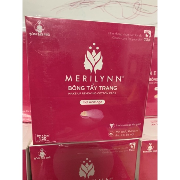 Bông tẩy trang MERILYNN hộp 120 miếng