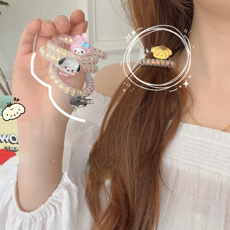Dây Cột Tóc Họa Tiết Hoạt Hình Phong Cách Hàn Quốc Xinh Xắn Cho Bé Gái