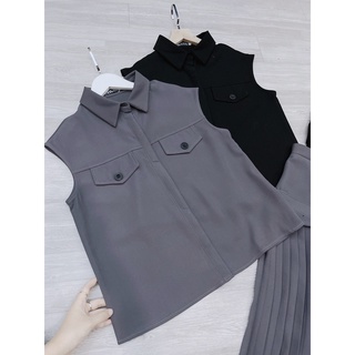 Set Bộ Chân Váy Dập Ly 2 Túi