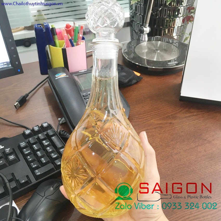 [ Rẻ Vô Địch ] Bình Thủy Tinh ngâm Ruou 750ml Sang Trọng