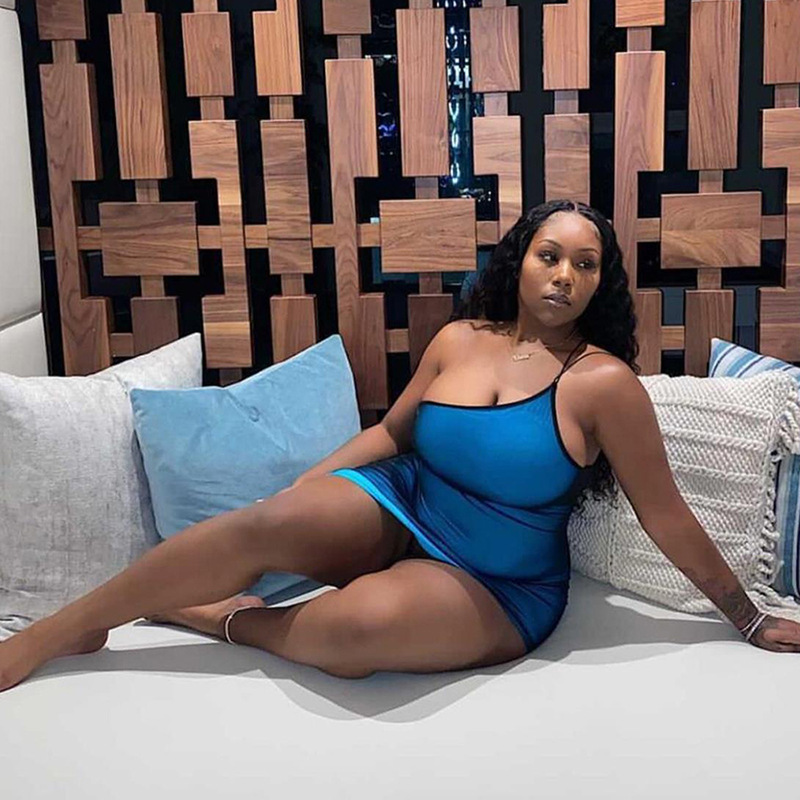 DUNEA Đầm Ôm Dáng Phối Dây Hở Lưng Gợi Cảm Dành Cho Nữ