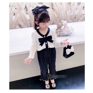 Sét bộ áo ren nơ quần dập li cho bé gái từ 10-20kg🌸